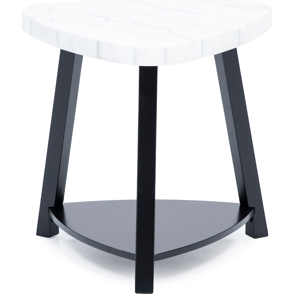 elmt marblestone white end table trl  
