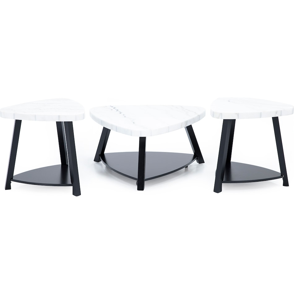 elmt marblestone white end table trl  