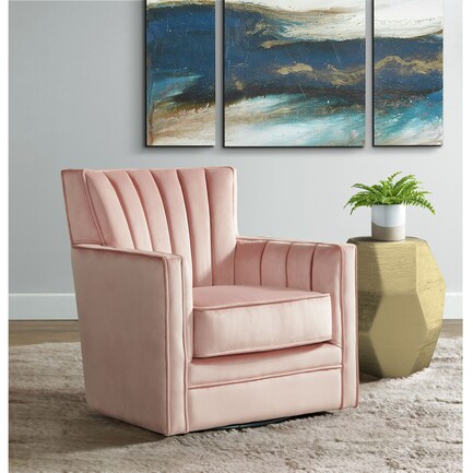 Brook Swivel Accent Chair in Blush
