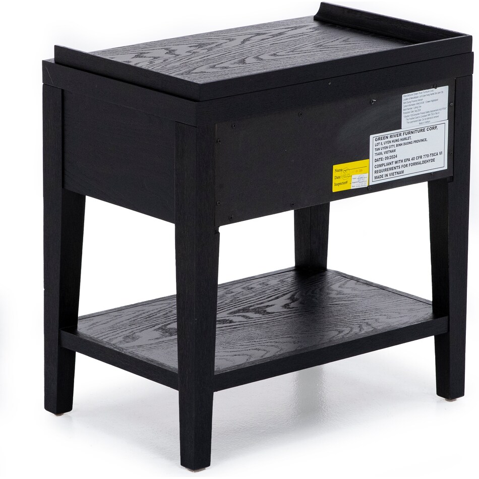 emerald home furnishings llc black single drawer   
