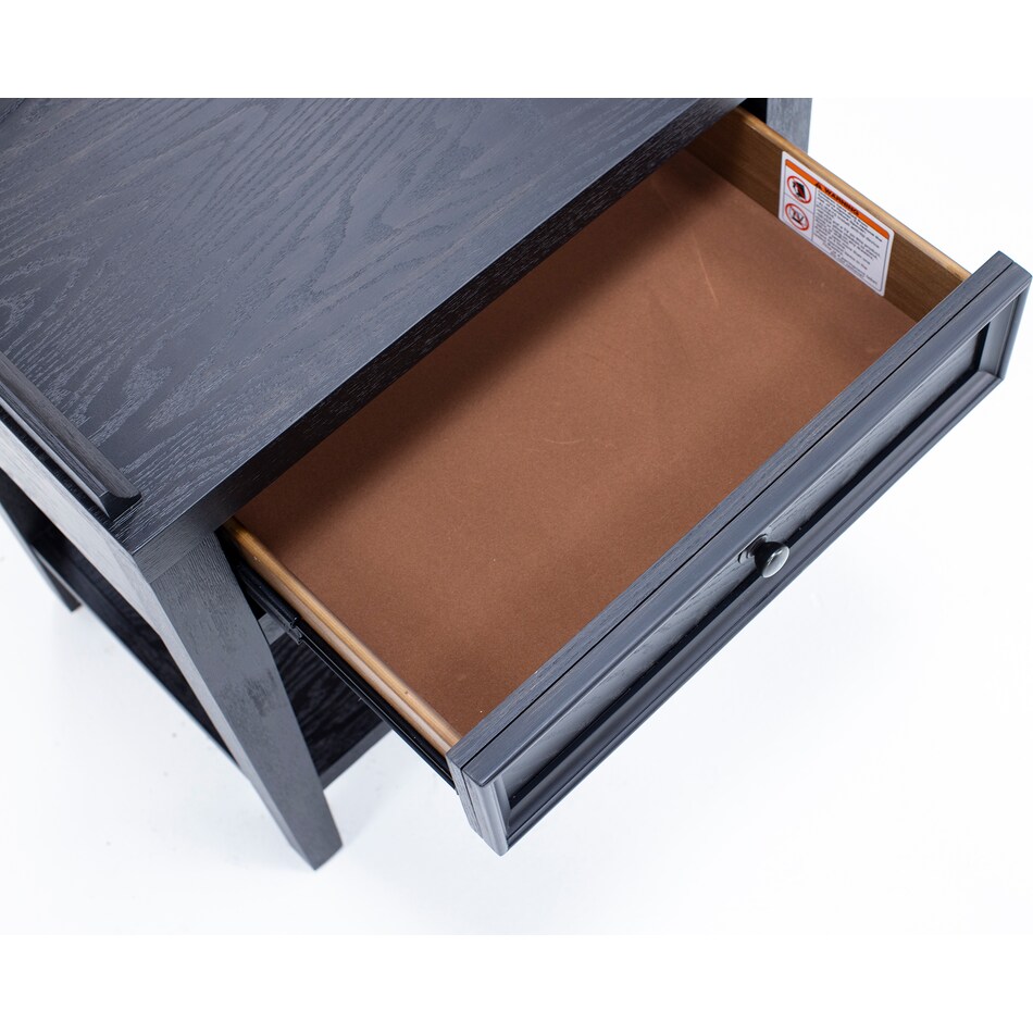 emerald home furnishings llc black single drawer   