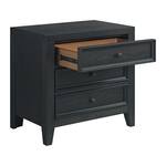 emerald home furnishings llc black three drawer   