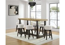emerald home furnishings llc carmel w cocoa base inch bar height table rectangle   