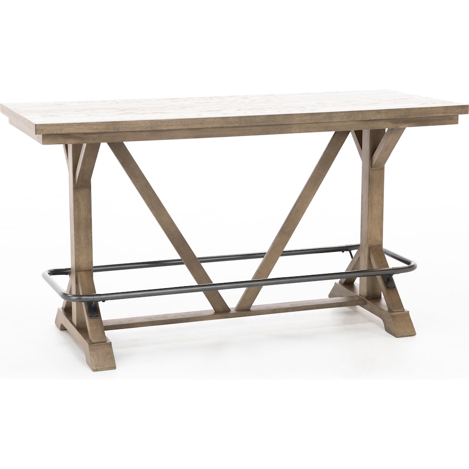 emhf brown inch bar height table rectangle   