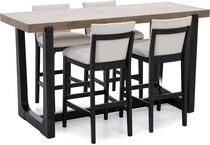 emhf carmel cocoa inch bar height table rectangle   