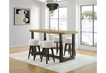 emhf carmel cocoa inch bar height table rectangle   