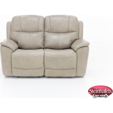 Wrenn Leather Fully Loaded Zero Gravity Reclining Loveseat in Pebble