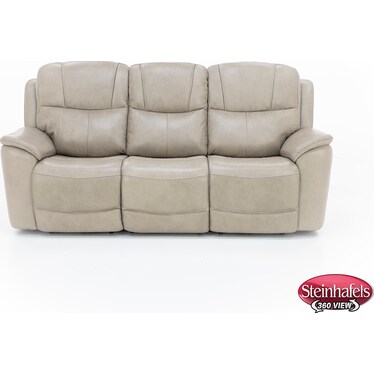 Wrenn Leather Fully Loaded Zero Gravity Reclining Sofa in Pebble