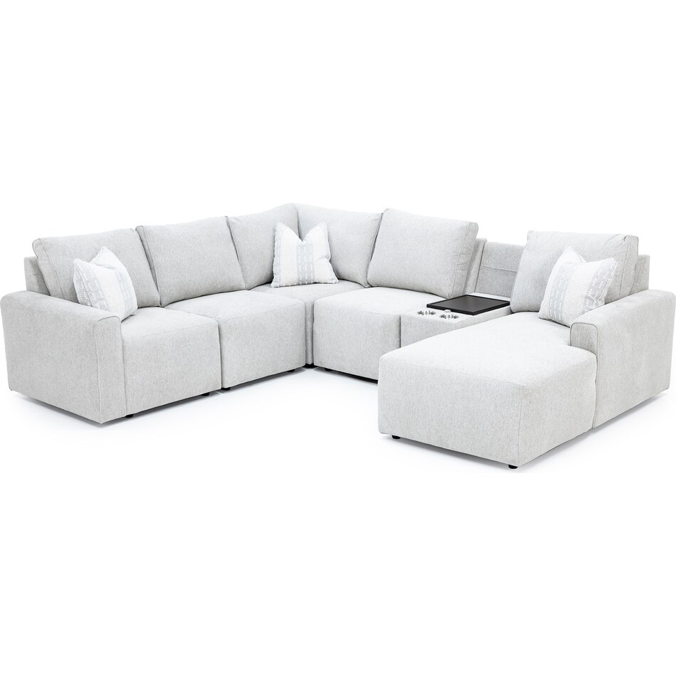flexsteel industries grey sta fab sectional pieces zpkg  