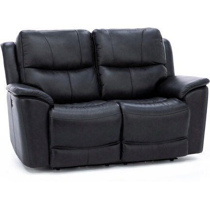 Travis Leather Fully Loaded Reclining Loveseat