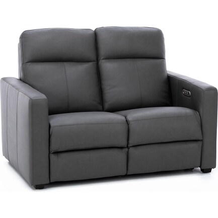 Times Square Leather Power Headrest Reclining Loveseat