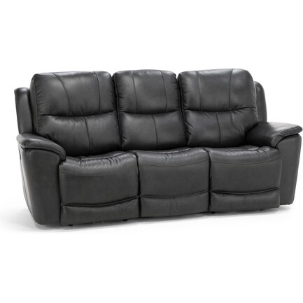 Travis Leather Fully Loaded Reclining Sofa