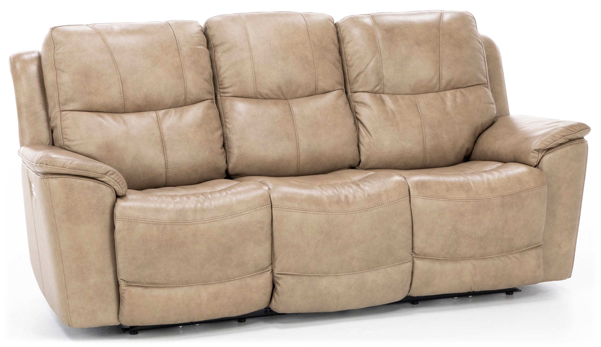 Travis Leather Fully Loaded Reclining Sofa in Tan Steinhafels