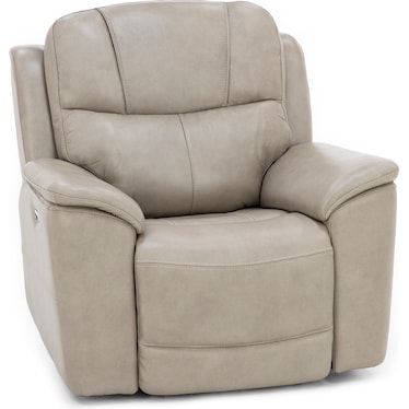 Wrenn Leather Fully Loaded Zero Gravity Recliner in Pebble