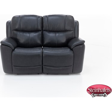 Flexsteel Wrenn Leather Fully Loaded Zero Gravity Reclining Loveseat in Raven