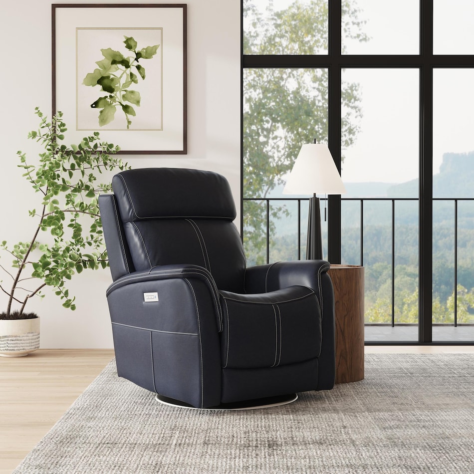 flexsteel blue recliner z  