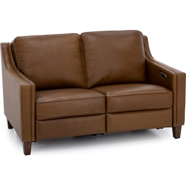 Emery Leather Power Wall Saver Reclining Loveseat