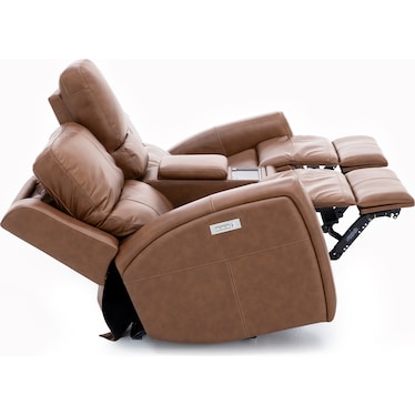 Landon Leather Zero Gravity Fully Loaded Reclining Console Loveseat With Wireless Charging