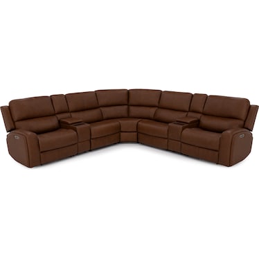 Landon 7-Pc. Leather Fully Loaded Zero Gravity Reclining Modular