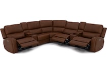 flexsteel brown mtn lth sectional piece pkg  