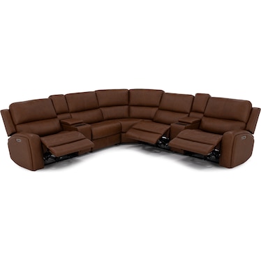Landon 7-Pc. Leather Fully Loaded Zero Gravity Reclining Modular