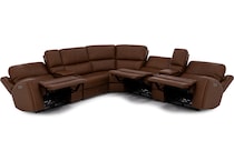 flexsteel brown mtn lth sectional piece pkg  
