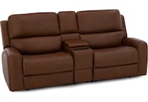 flexsteel brown mtn lth sectional piece pkg  