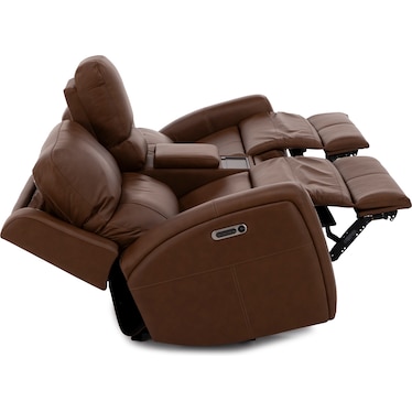 Landon 3-Pc. Leather Fully Loaded Zero Gravity Reclining Console Loveseat