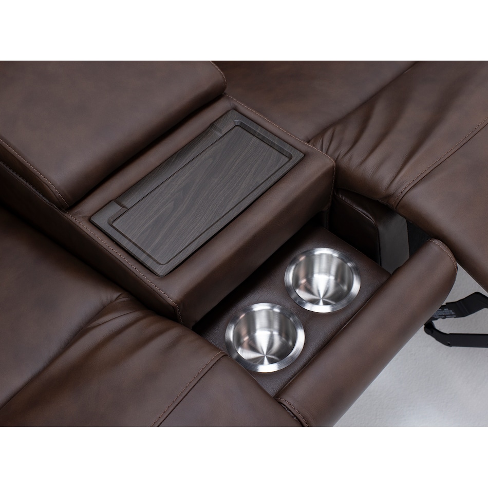 flexsteel brown mtn lth sectional piece pkg  