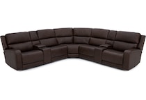 flexsteel brown mtn lth sectional piece pkg  