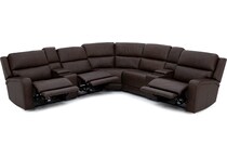 flexsteel brown mtn lth sectional piece pkg  