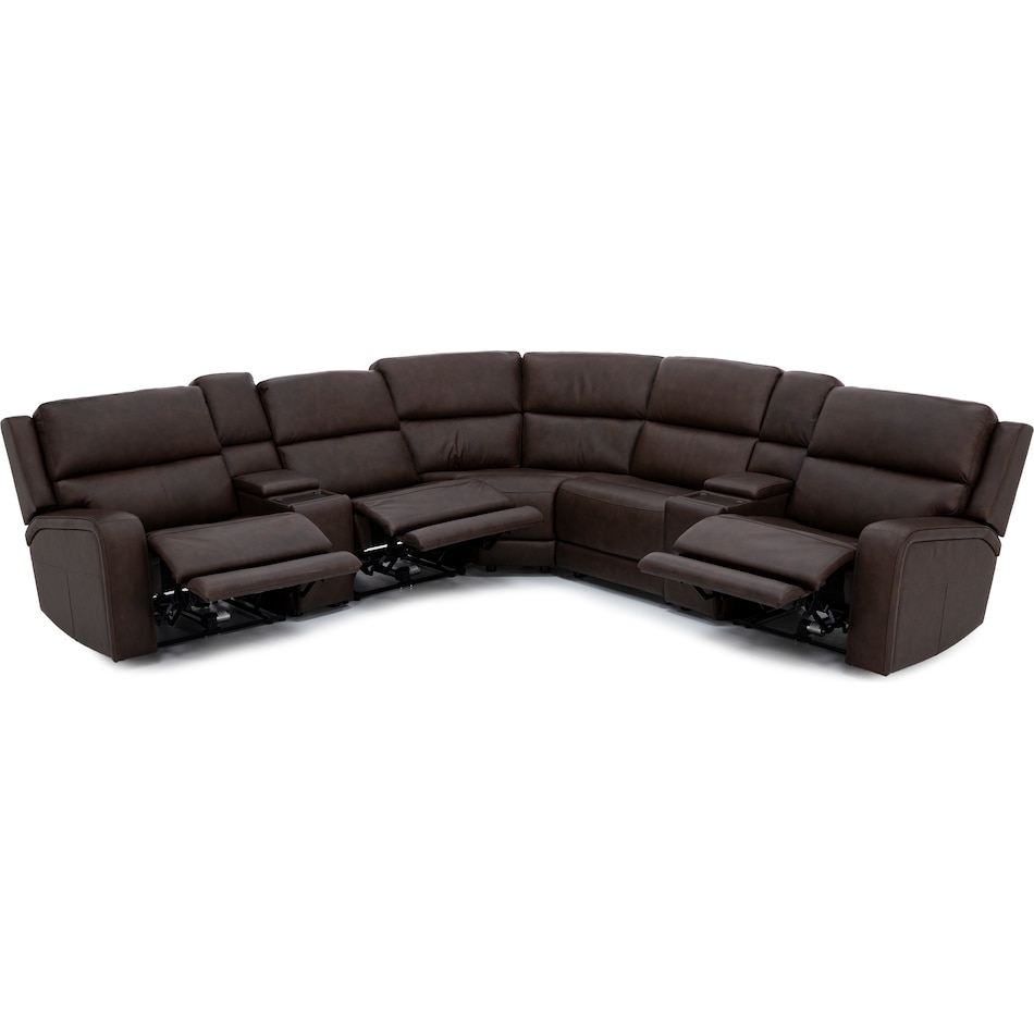 flexsteel brown mtn lth sectional piece pkg  