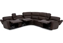 flexsteel brown mtn lth sectional piece pkg  