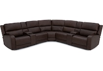 flexsteel brown mtn lth sectional piece pkg  