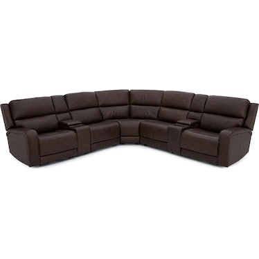 Flexsteel Harbor 7-Pc. Fully Loaded Reclining Modular With Heat and Massage