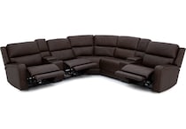 flexsteel brown mtn lth sectional piece pkg  