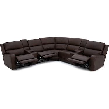 Flexsteel Harbor 7-Pc. Fully Loaded Reclining Modular With Heat and Massage