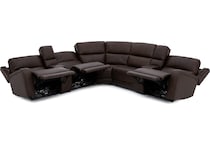 flexsteel brown mtn lth sectional piece pkg  