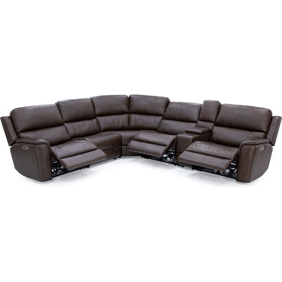 flexsteel brown mtn lth sectional piece zzpk  