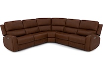 flexsteel brown mtn lth sectional piece pkg  