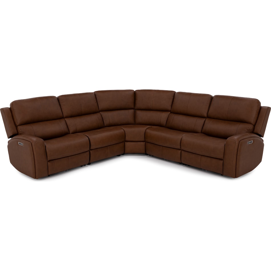flexsteel brown mtn lth sectional piece pkg  