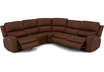 flexsteel brown mtn lth sectional piece pkg  
