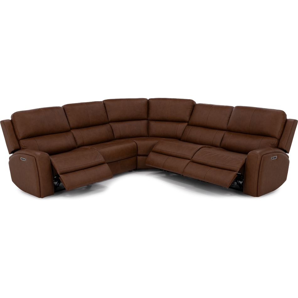 flexsteel brown mtn lth sectional piece pkg  