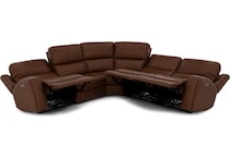 flexsteel brown mtn lth sectional piece pkg  