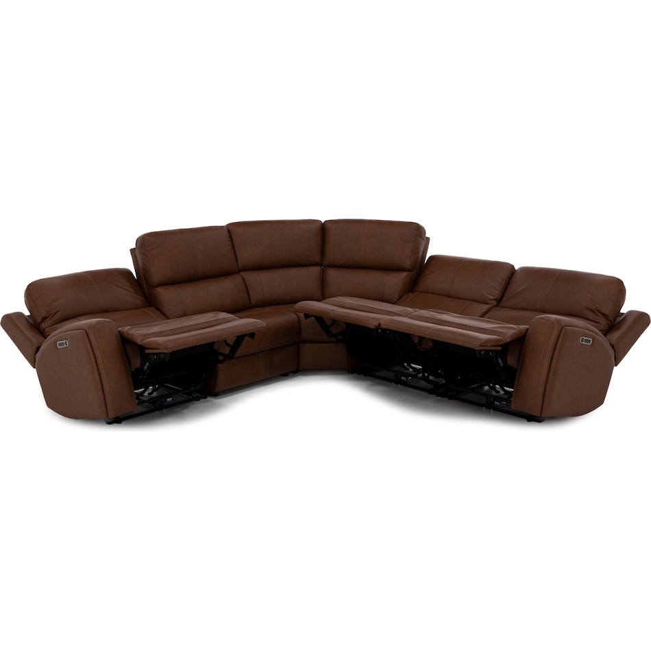 flexsteel brown mtn lth sectional piece pkg  