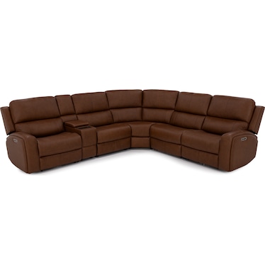 Flexsteel Landon 6-Pc. Leather Fully Loaded Zero Gravity Reclining Modular