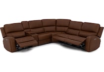 flexsteel brown mtn lth sectional piece pkg  