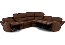 flexsteel brown mtn lth sectional piece pkg  