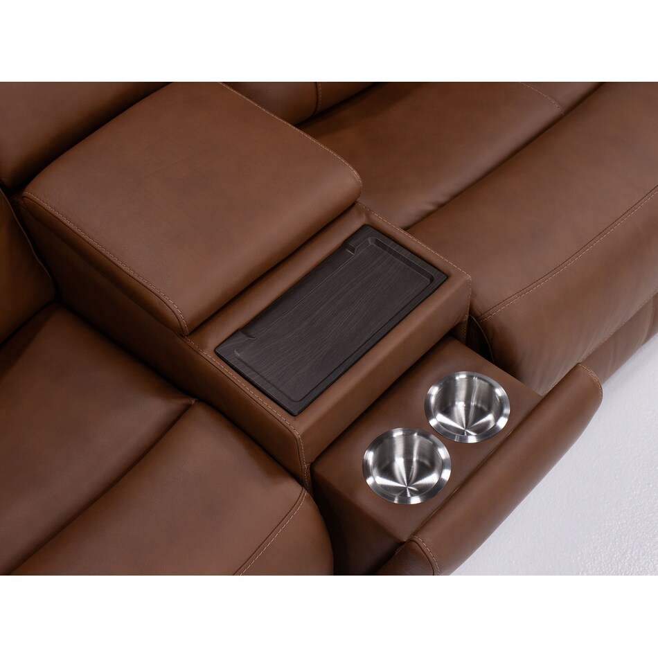 flexsteel brown mtn lth sectional piece pkg  
