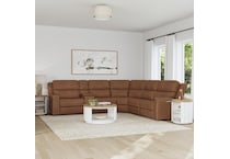 flexsteel brown mtn lth sectional piece pkg  